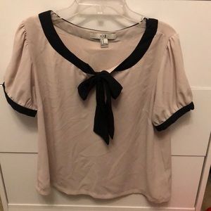 Black tie white blouse